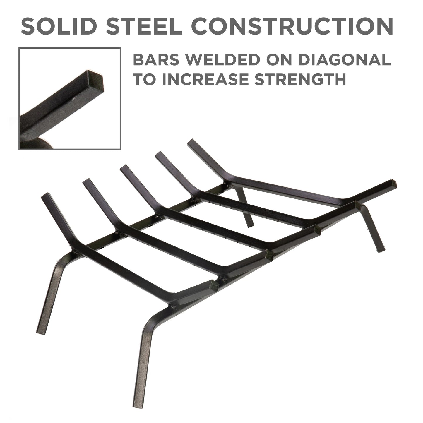 Style Selections 1/2-in Steel 23-in 5- Fireplace Grate