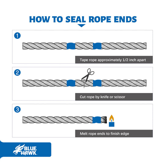 Blue Hawk 0.375-in Twisted Polypropylene Rope - 400ft
