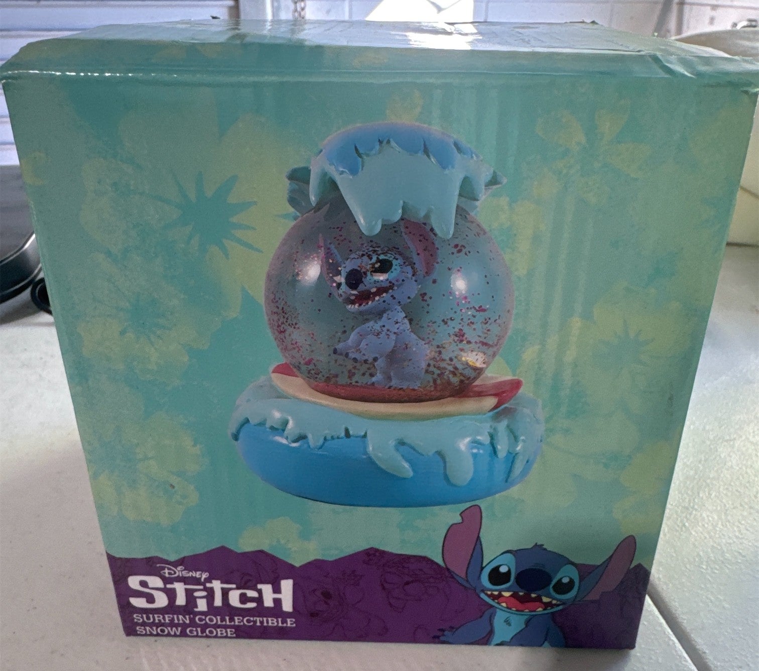 Disney Stitch Surfin Collectible Snow Globe