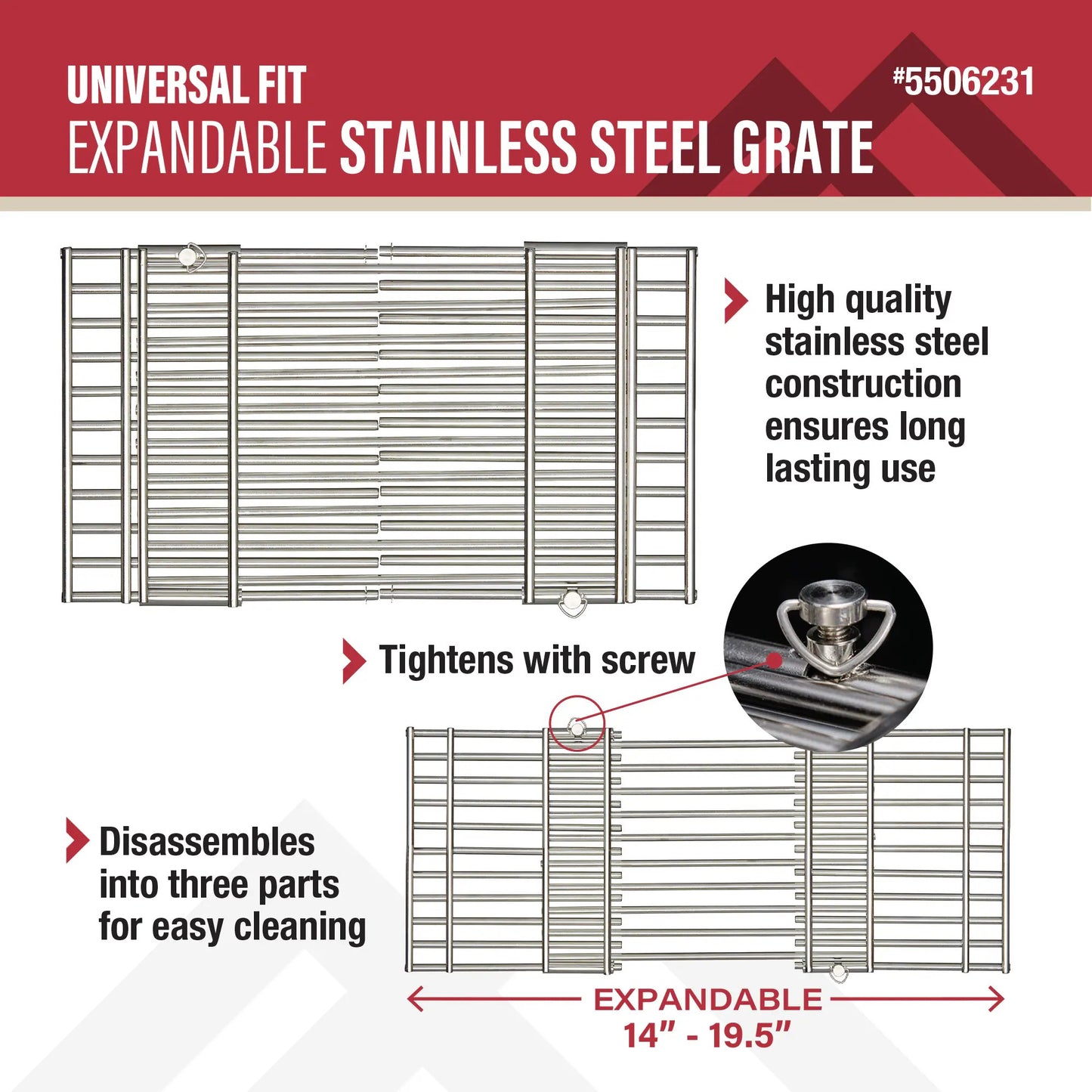 Master Forge Rectangle Stainless Steel Grilling Grate