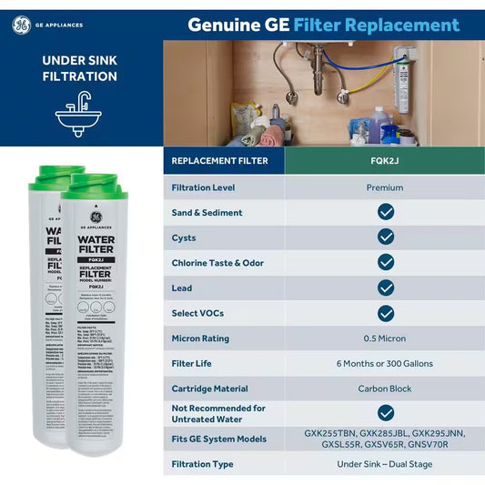 GE Dual Flow Replacement Water Filters - Advanced Filtration