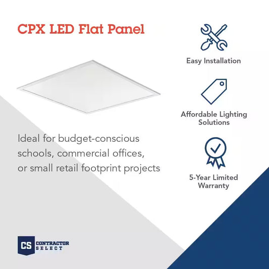 Contractor Select CPX A12 Lens 2 ft. x 2 ft. 3200 Lumens Integrated LED Panel Light