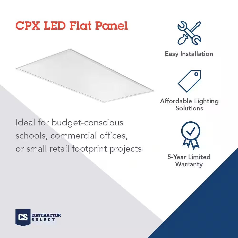 Contractor Select CPX A12 Lens 2 ft. x 4 ft. 4000 Lumens Integrated LED Panel Light, 4000K