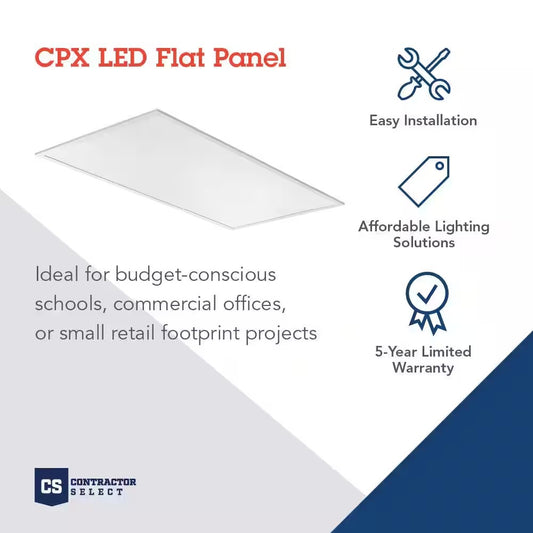 Contractor Select CPX A12 Lens 2 ft. x 4 ft. 4000 Lumens Integrated LED Panel Light, 4000K