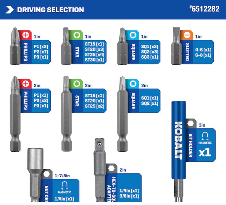 Kobalt Screwdriver Bit Set 50-Piece