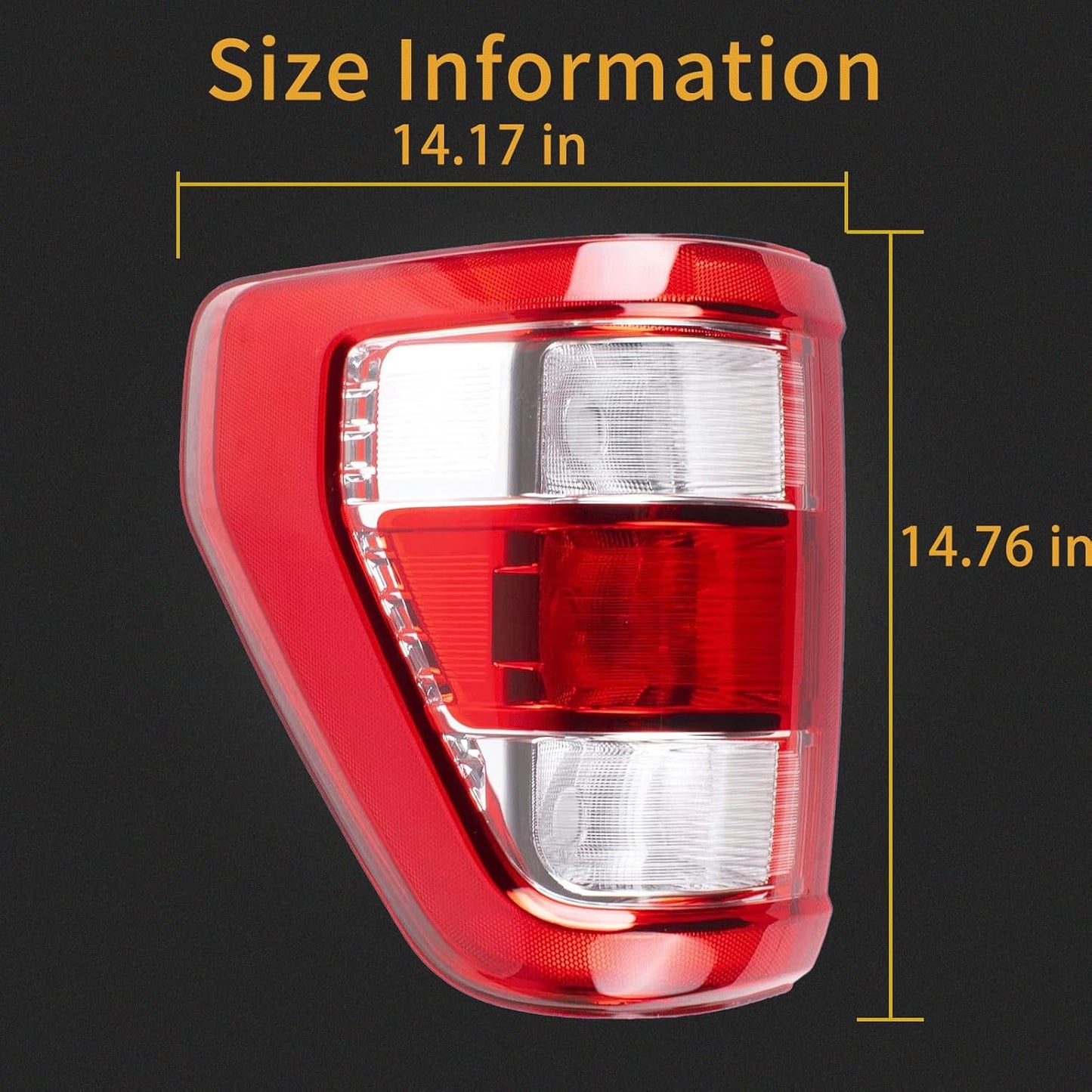Tail Light Assembly Compatible With 2021-2024 Ford F150 XL Driver and Passenger Side Rear Brake Lamps Rear Brake Lamps Halogen With Bulbs and Harness Included