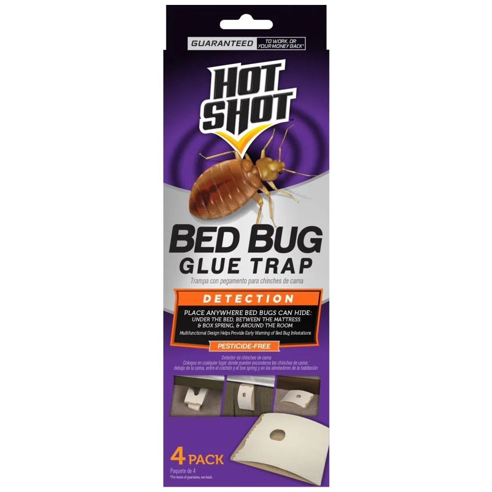 Hot Shot Bed Bug Glue Trap Detector Indoor Insect Trap (4-Pack)