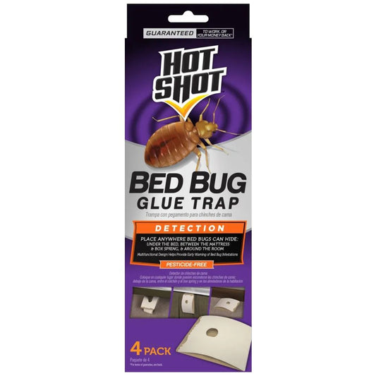 Hot Shot Bed Bug Glue Trap Detector Indoor Insect Trap (4-Pack)