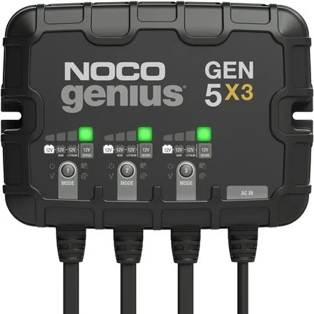 NOCO Genius GEN5X3: 3-Bank 15A (5A/Bank) 12V Onboard Battery Charger and Maintainer