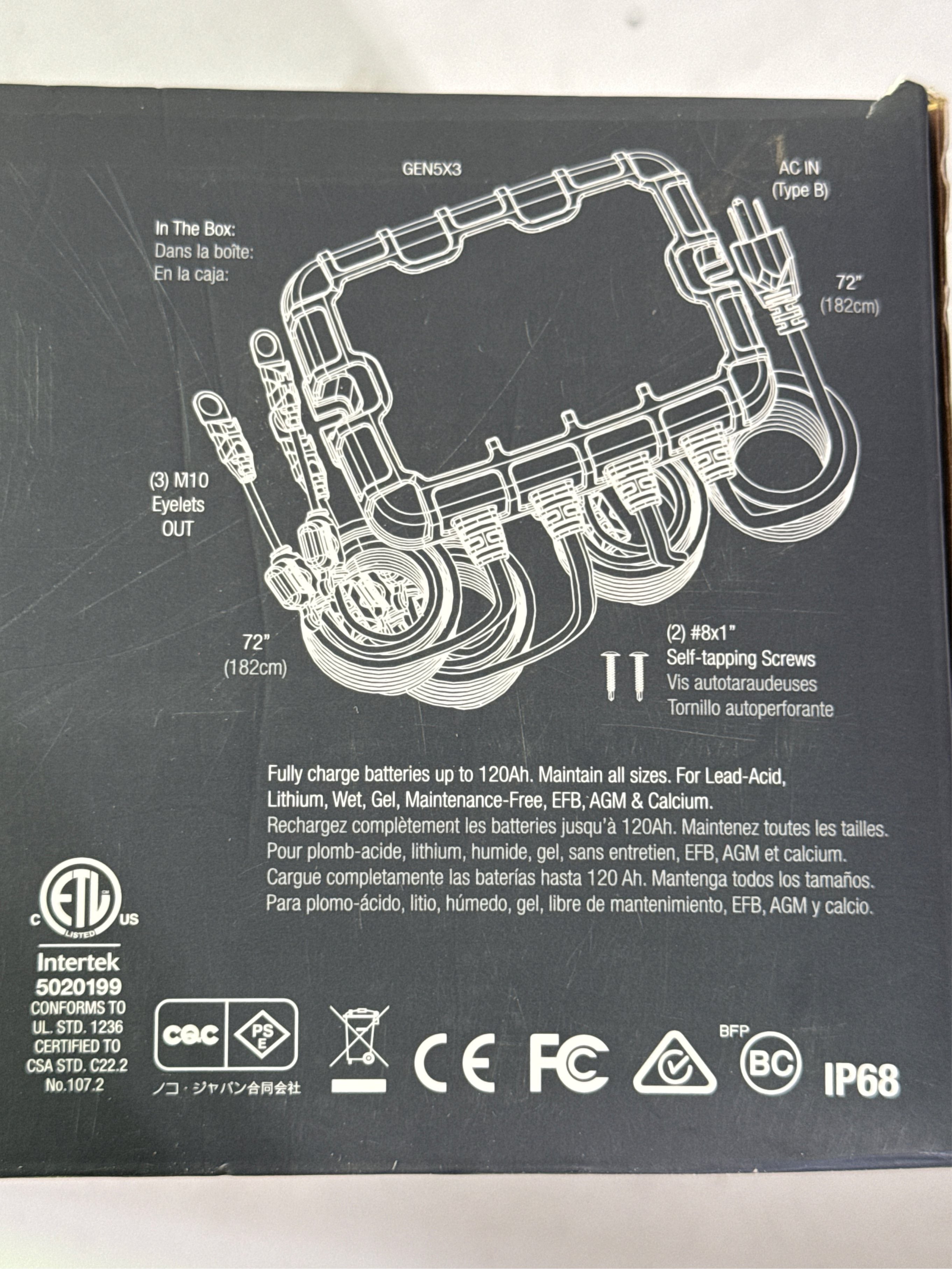 NOCO Genius GEN5X3: 3-Bank 15A (5A/Bank) 12V Onboard Battery Charger and Maintainer