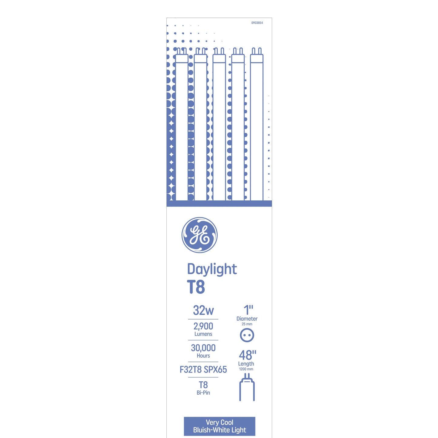 GE 32 -Watt EQ T8 Cool white Medium bi-pin base G13 Fluorescent Tube Light Bulb 30 -Pack