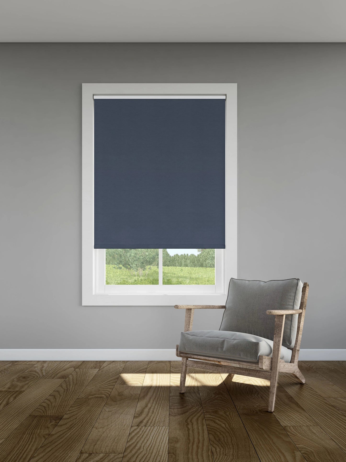 LEVOLOR 73-in x 72-in Denim Room Darkening Cordless Roller Shade