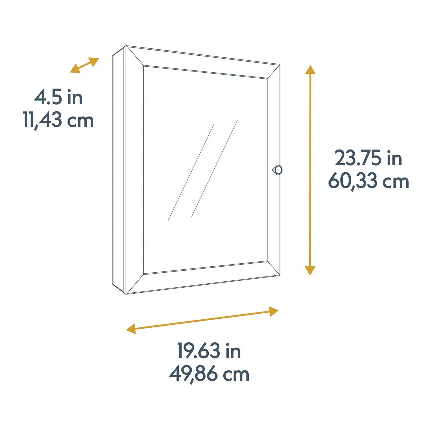 Style Selections 19.63-in x 23.7-in Surface Mount Gray Mirrored Medicine Cabinet