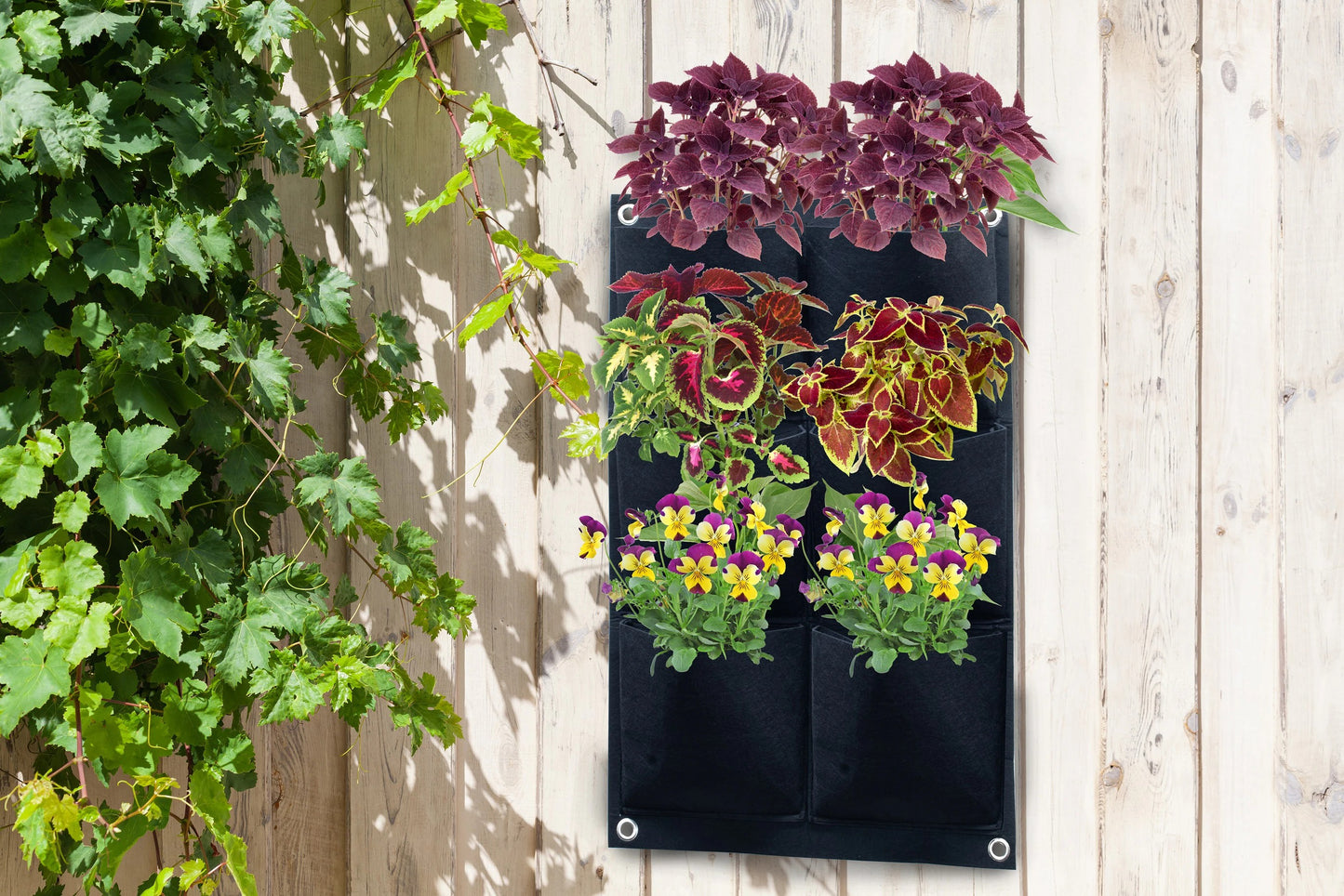 Style Selections Rectangle 2.5-in W Small Black Fabric Outdoor Wall Planter