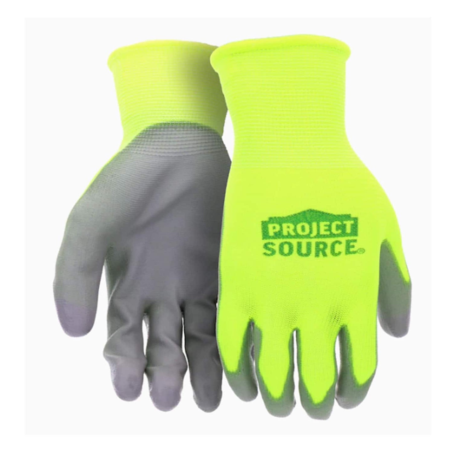 Project Source Large Green Polyurethane Dipped Polyester Gloves, (1-Pair)