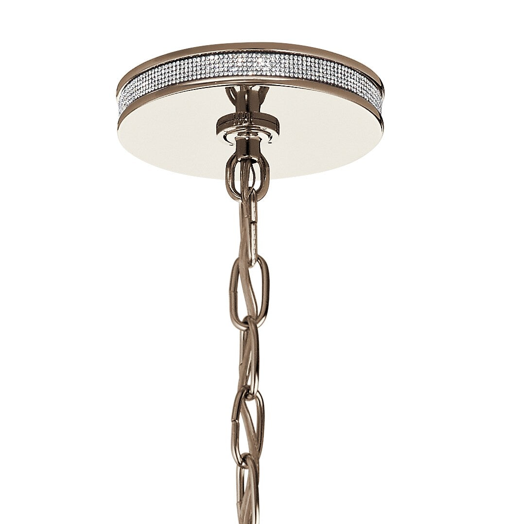 Kichler Angelica Polished Nickel Industrial Clear Glass Cylinder Mini Pendant Light