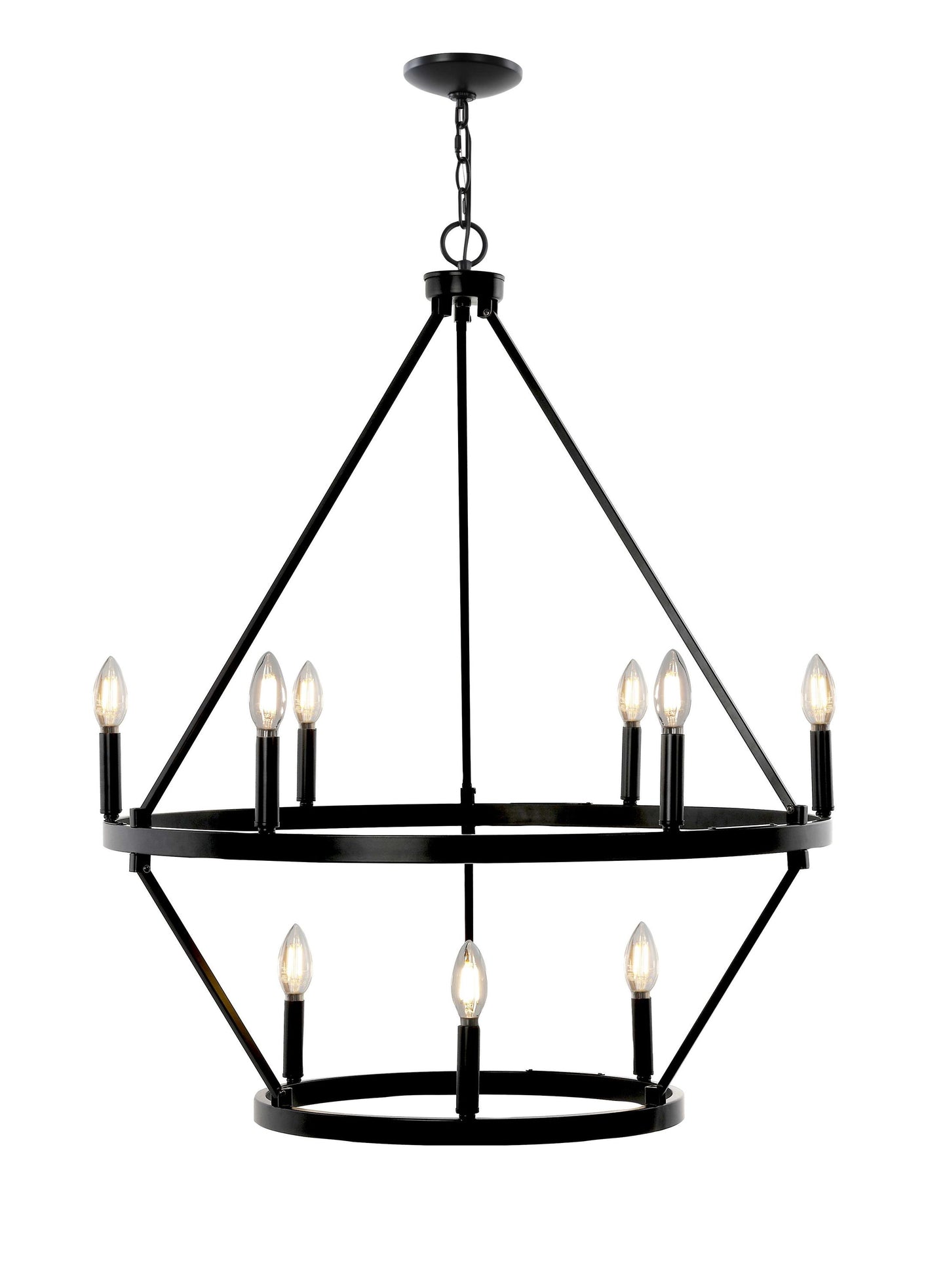 allen + roth Williamsburg 9-Light Black Transitional Chandelier