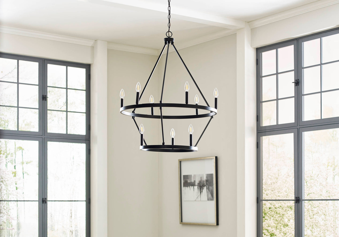 allen + roth Williamsburg 9-Light Black Transitional Chandelier