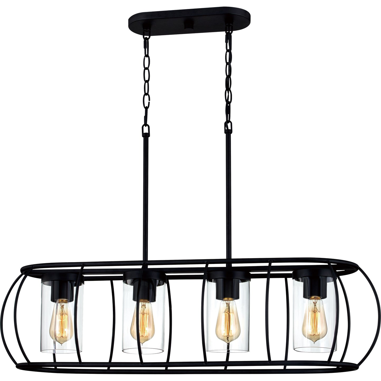 Quoizel Daxton 4-Light Matte Black Transitional Cage Chandelier