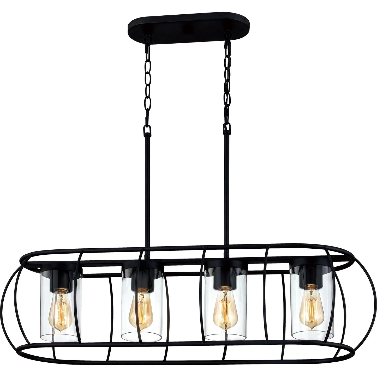 Quoizel Daxton 4-Light Matte Black Transitional Cage Chandelier