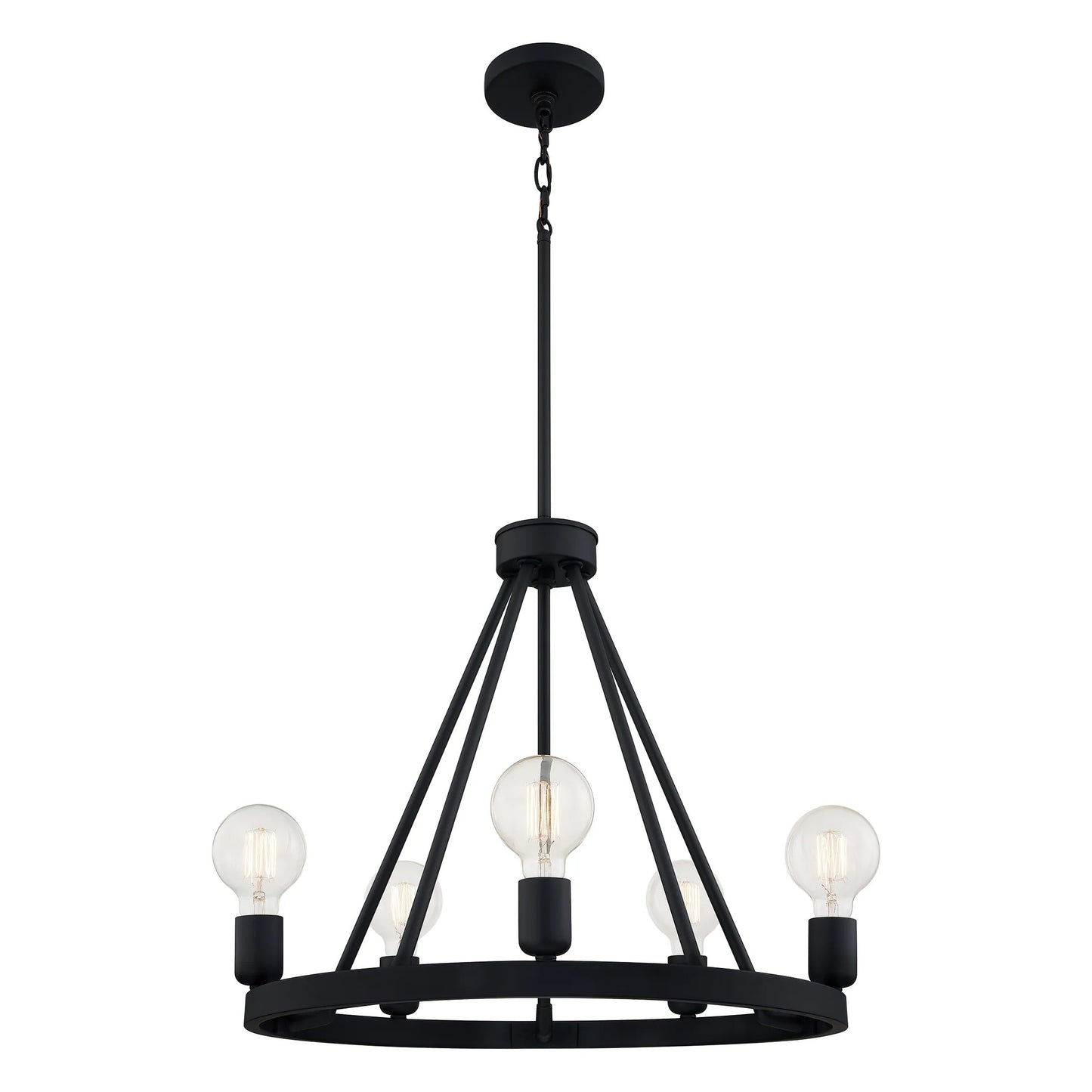 Quoizel Pendle Brooke 5-Light Matte Black Modern/Contemporary Bare Bulb Chandelier