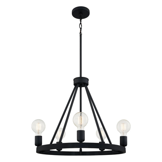 Quoizel Pendle Brooke 5-Light Matte Black Modern/Contemporary Bare Bulb Chandelier
