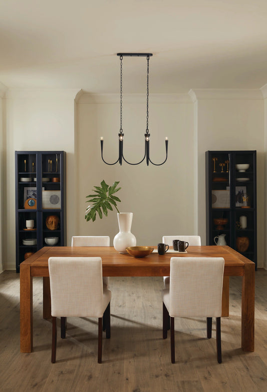 Origin 21 TRENTON 6-Light Matte Black Modern/Contemporary Bare Bulb Chandelier