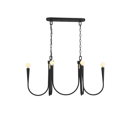 Origin 21 TRENTON 6-Light Matte Black Modern/Contemporary Bare Bulb Chandelier