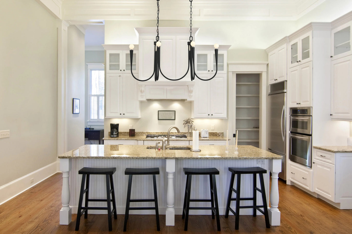 Origin 21 TRENTON 6-Light Matte Black Modern/Contemporary Bare Bulb Chandelier