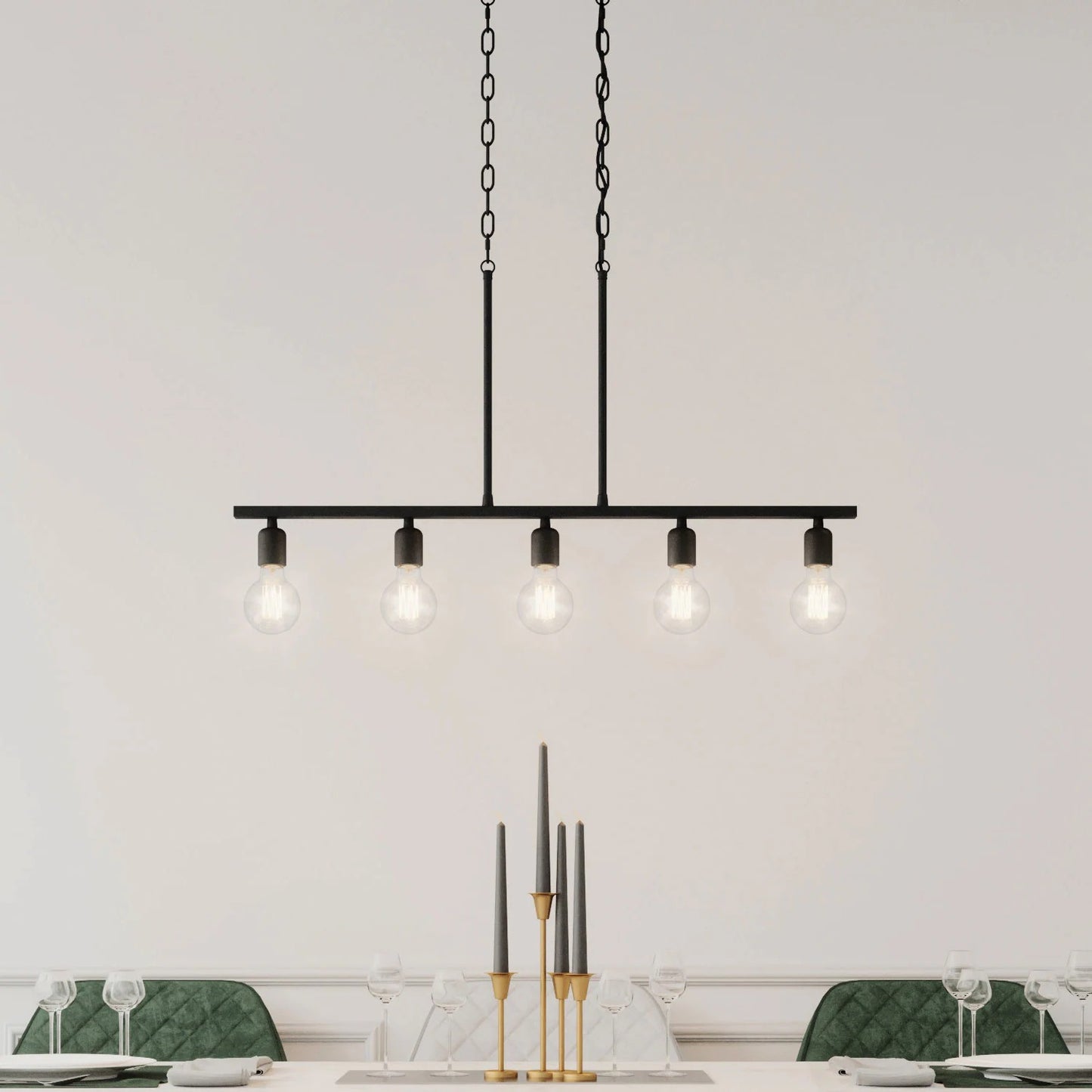 Quoizel Pendle Brooke 5-Light Matte Black Modern/Contemporary Damp Rated Chandelier