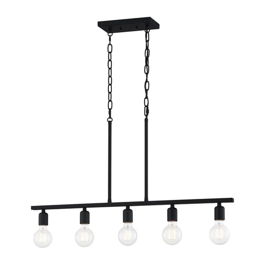 Quoizel Pendle Brooke 5-Light Matte Black Modern/Contemporary Damp Rated Chandelier