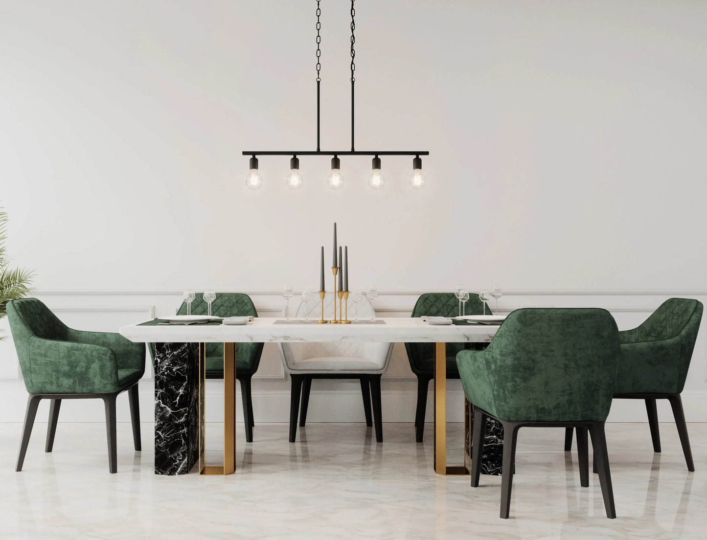Quoizel Pendle Brooke 5-Light Matte Black Modern/Contemporary Damp Rated Chandelier