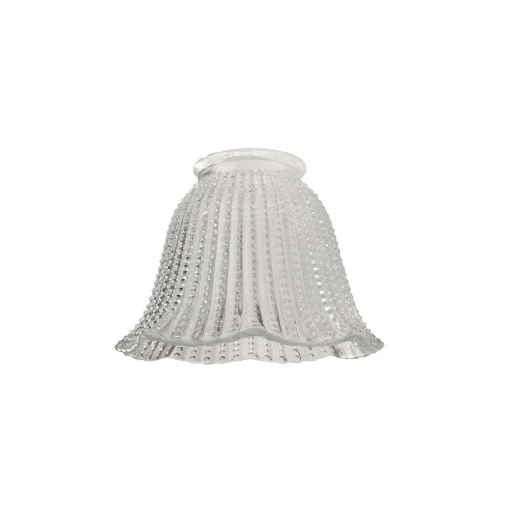 Style Selections 3.75-in x 5-in Bell Clear beaded Vanity light shade with 2-1/4-in Fitter