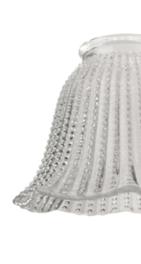 Style Selections 3.75-in x 5-in Bell Clear beaded Vanity light shade with 2-1/4-in Fitter