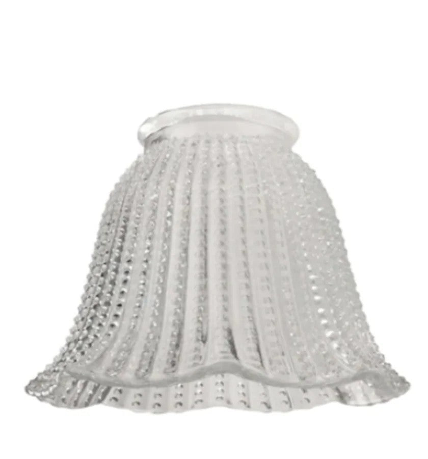 Style Selections 3.75-in x 5-in Bell Clear beaded Vanity light shade with 2-1/4-in Fitter