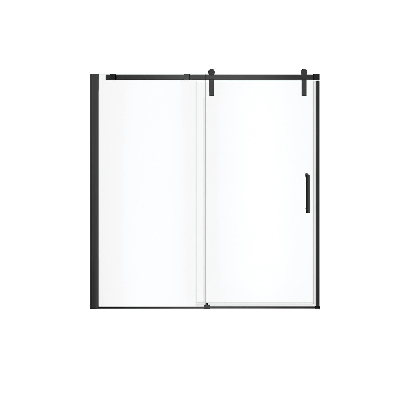 MAAX Outback Matte Black Semi-frameless Sliding Bathtub Door