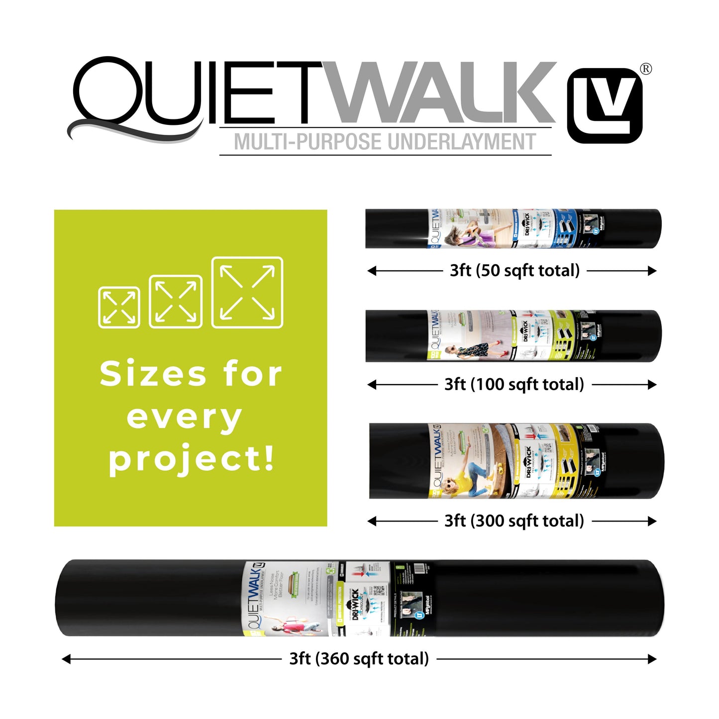 QuietWalk Luxury Vinyl 3-ft W x 100-ft L x 1.4-mm T Premium Felt Moisture Resistant Flooring Underlayment (300-sq ft/(Roll))