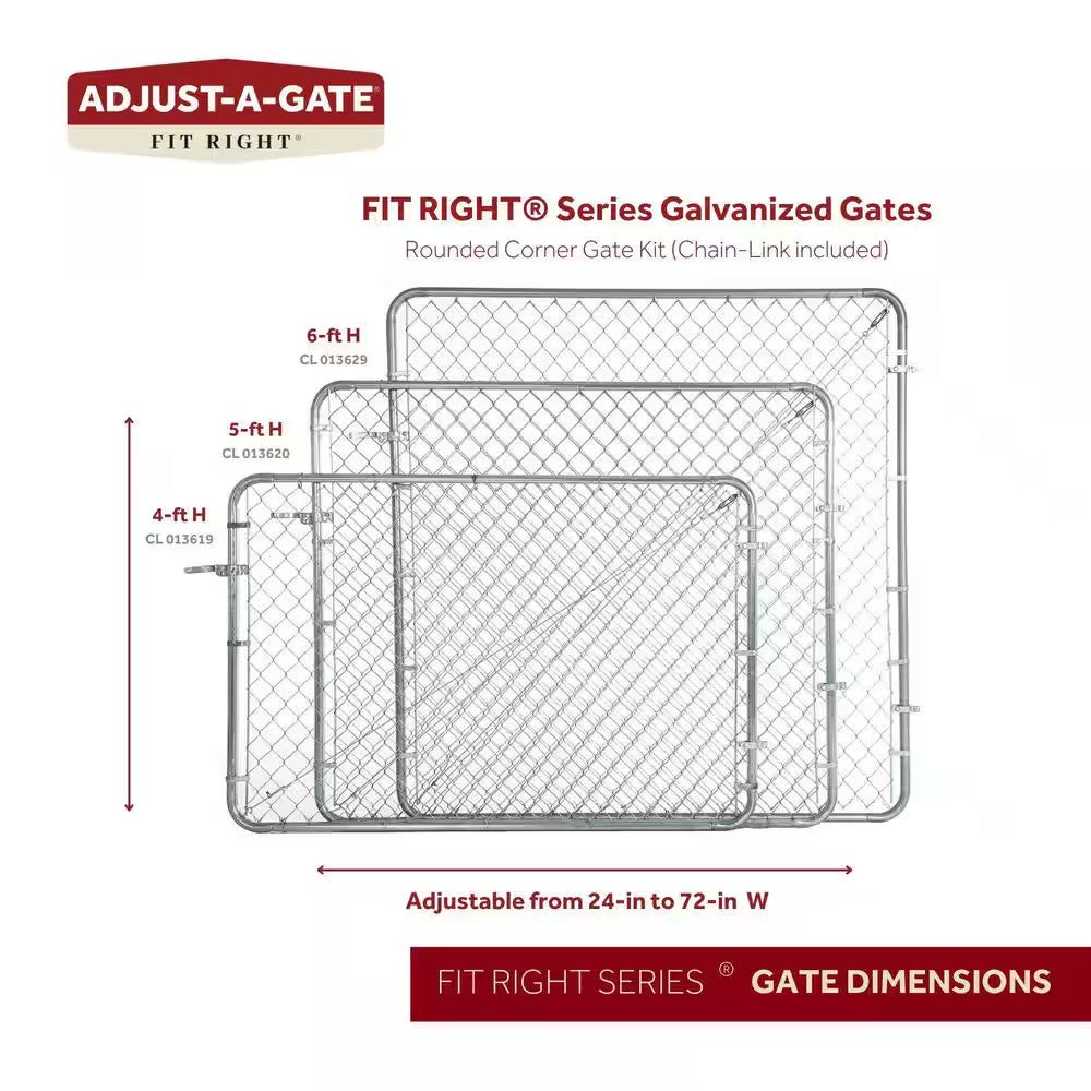 Expandable Round Corner Powder Coated Galvanized Steel Gate Frame for Chain Link Fence Kit
