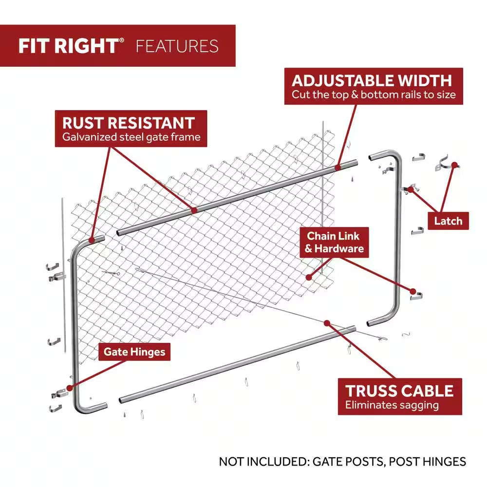 Expandable Round Corner Powder Coated Galvanized Steel Gate Frame for Chain Link Fence Kit