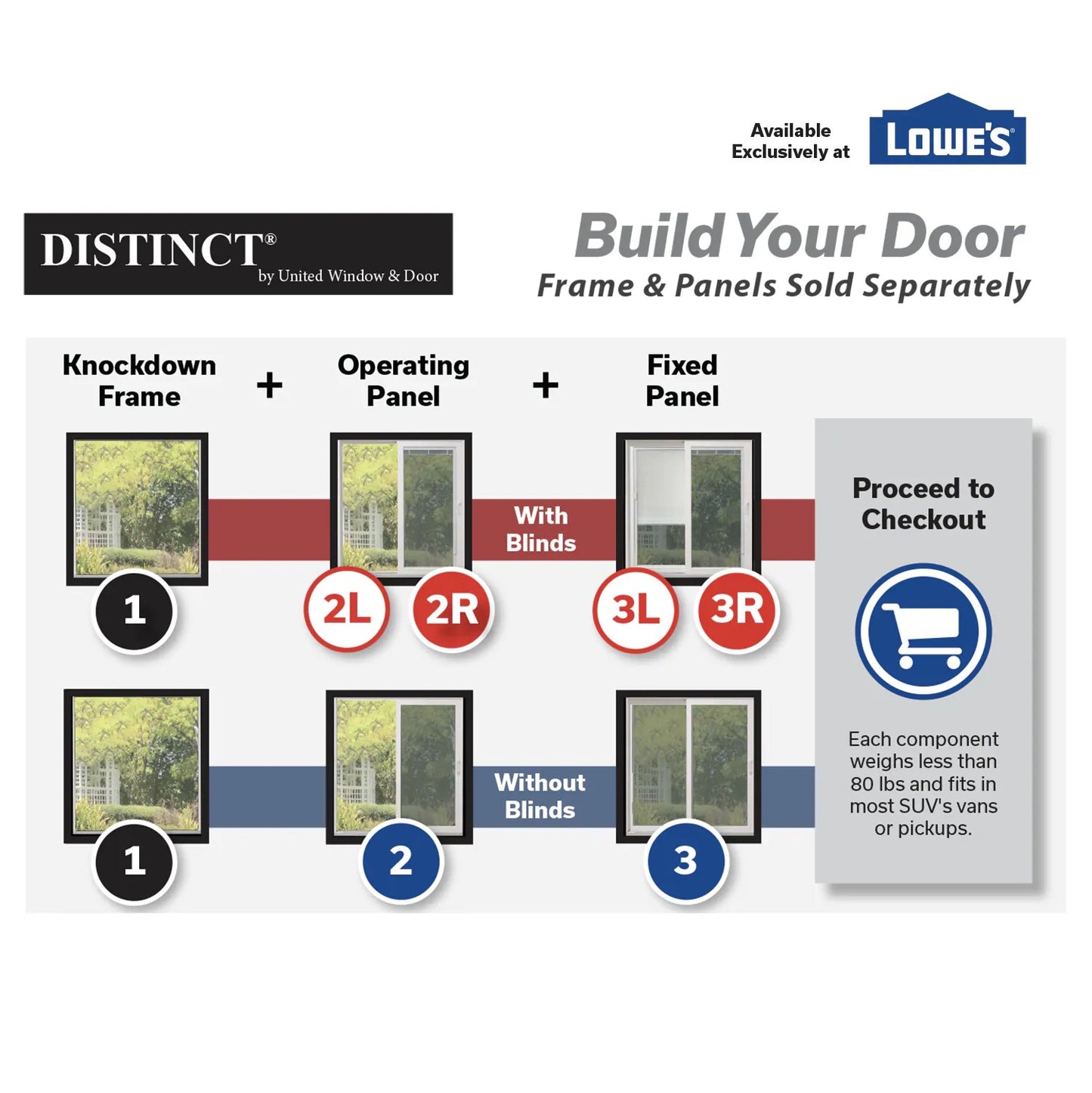 United Window & Door Distinct 6068 Reversible Panel Fixed 1 Lite