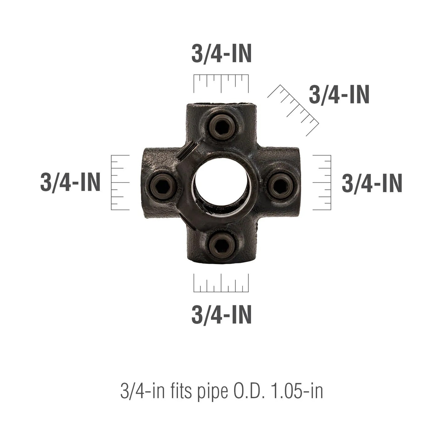 SteelTek 3/4-in Structural Black 4 Socket Cross