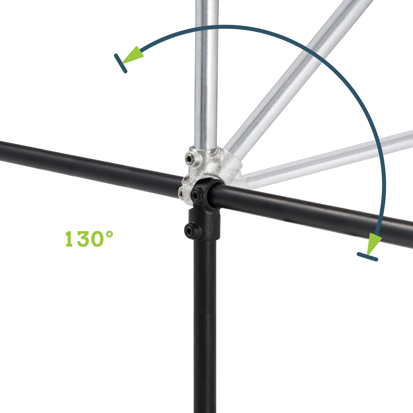 SteelTek 3/4-in Structural Black Adjustable Side Outlet