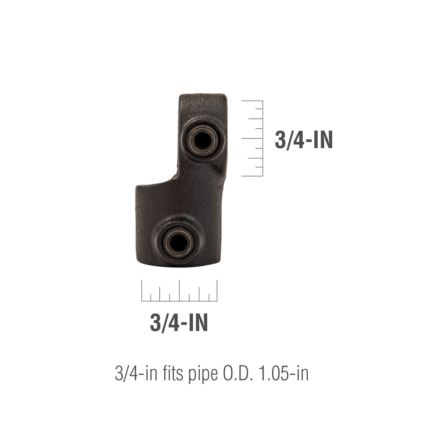 SteelTek 3/4-in Structural Black Adjustable Side Outlet