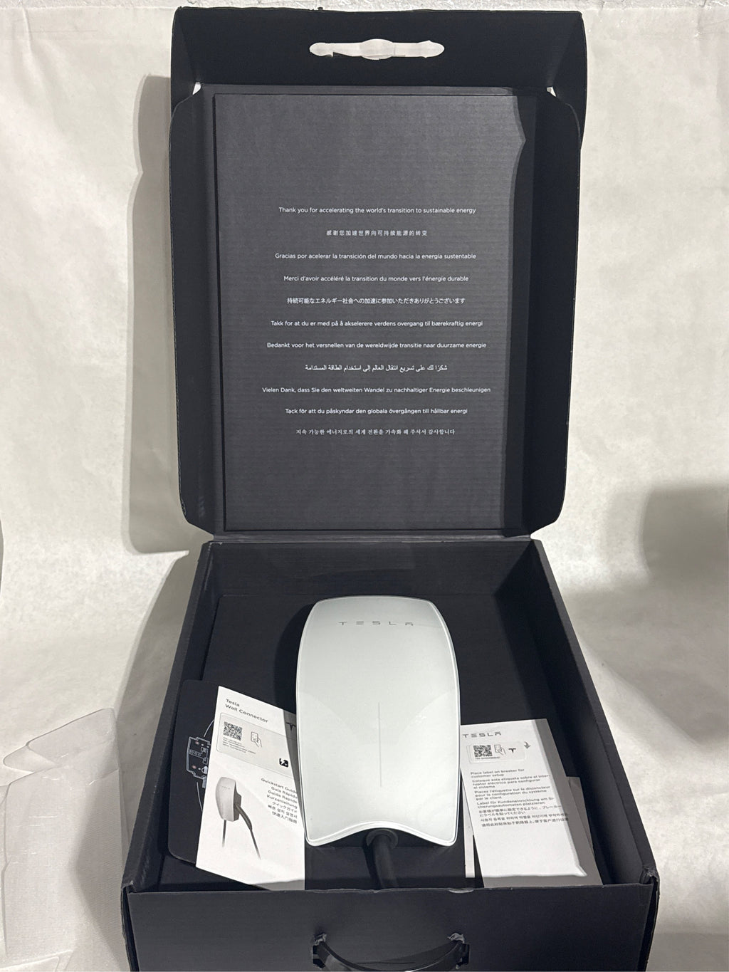 Tesla - Wall Connector Hardwired Electric Vehicle (EV) Charger up to 48A - 24' - White