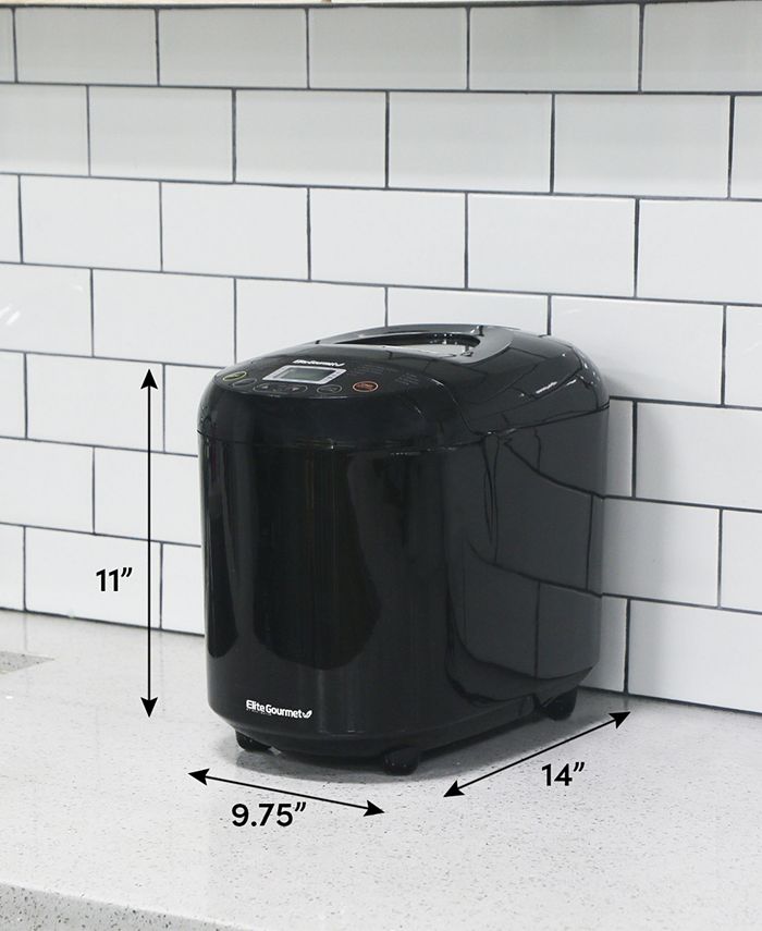 Elite Gourmet Programmable Bread Machine Maker - Black