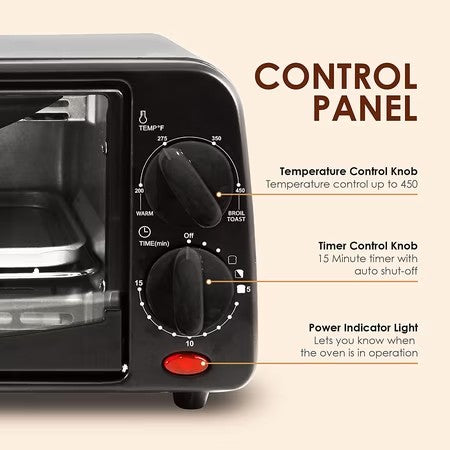 Elite Gourmet ETO236 New 2 Slice Toaster Oven with Timer