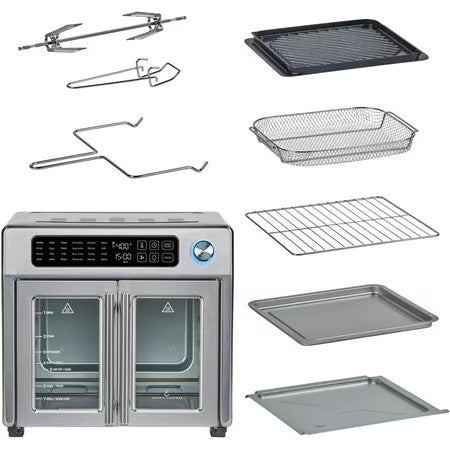 Emeril Lagasse French Door Air Fryer Toaster Oven Combo, 26QT, Stainless Steel, 4-00675-02X
