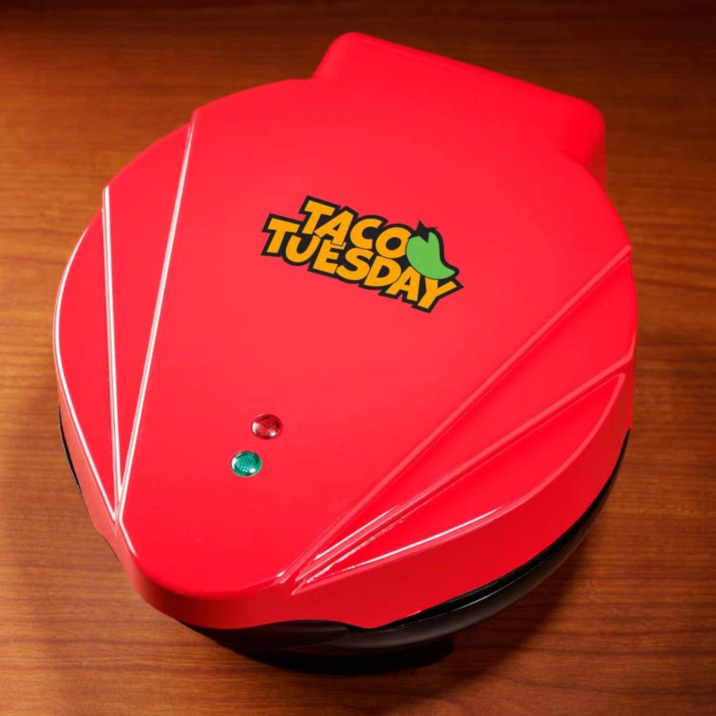 Taco Tuesday Cast Iron Nonstick Surface Red Tortilla Bowl Maker