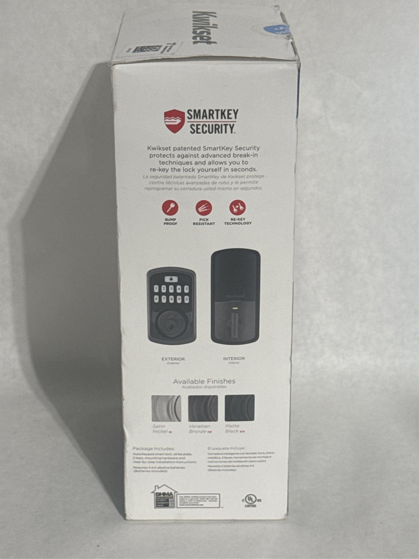 Kwikset SmartKey Aura Venetian Bronze Metal Bluetooth Keypad Entry Smart Lock
