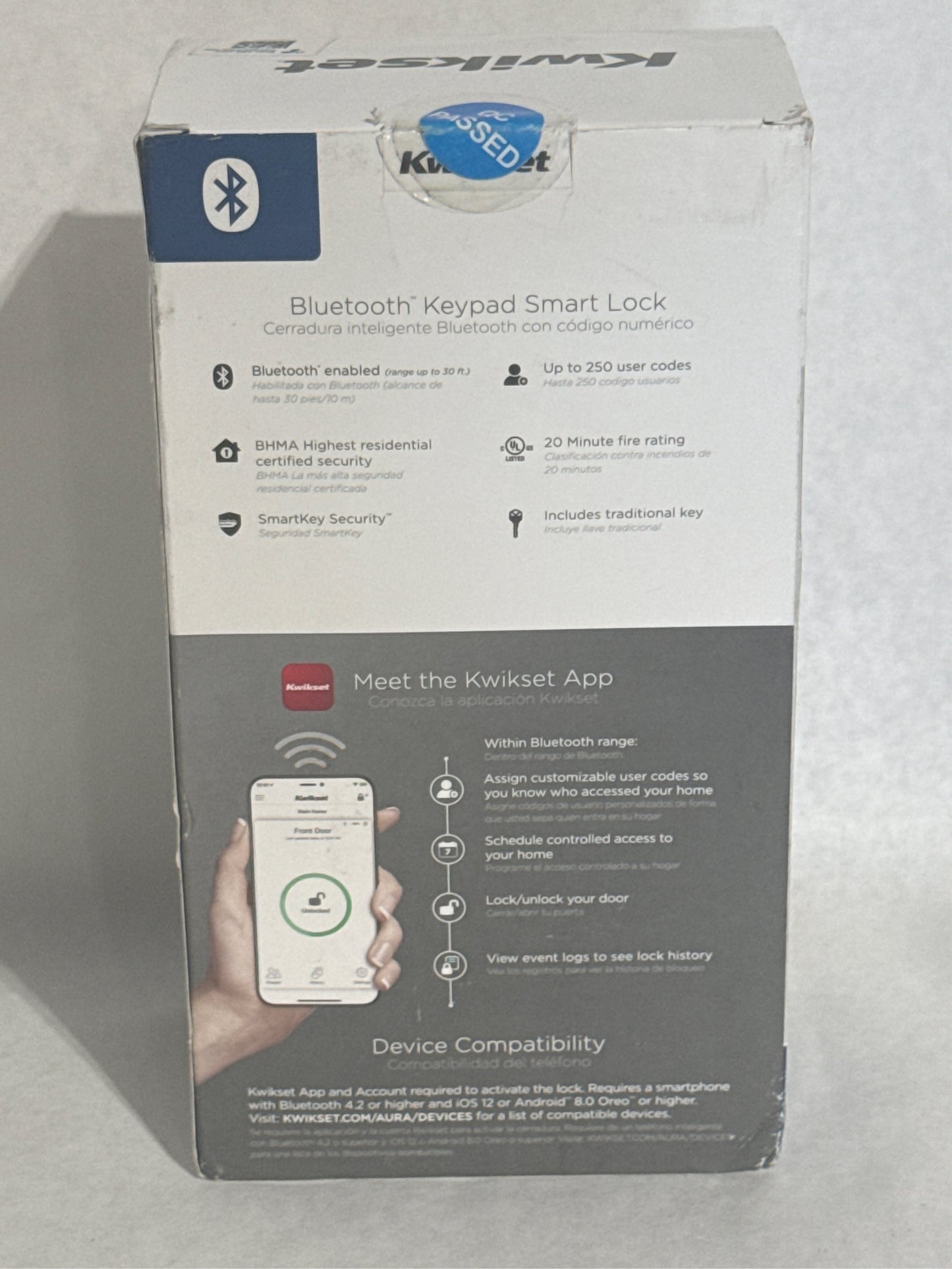 Kwikset SmartKey Aura Venetian Bronze Metal Bluetooth Keypad Entry Smart Lock